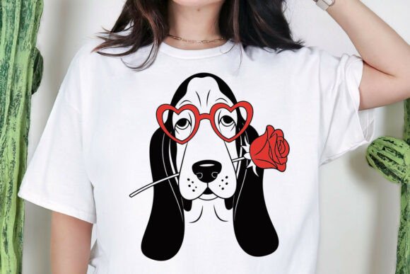 Basset Hound Clipart, Valentine Days Svg