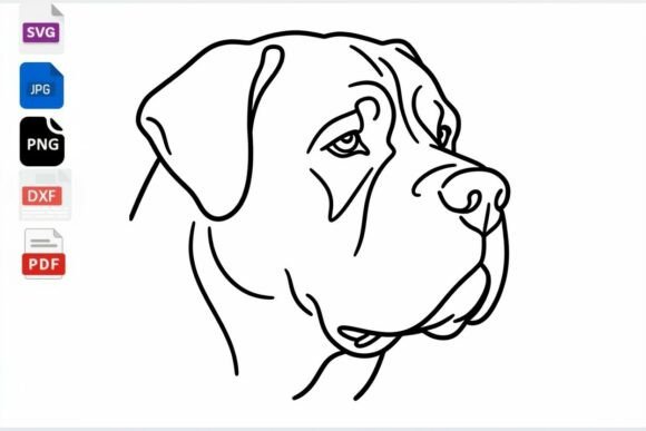 Cane Corso Dog Line Art SVG