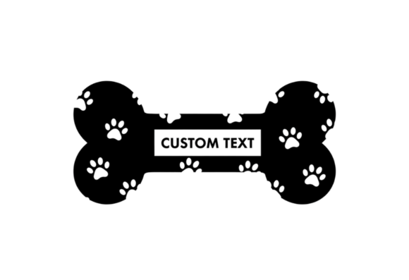 Customizable Dog Bone Paw Print SVG