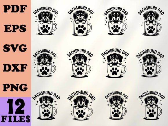 Dachshund Dad SVG, Cute Weenie Dog