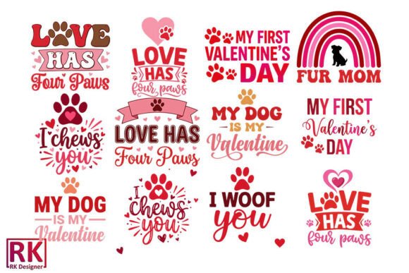 Dog Bandana Valentine's Day Bundle SVG