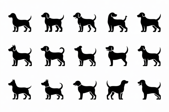 Dog Breed Silhouettes SVG Clipart Bundle