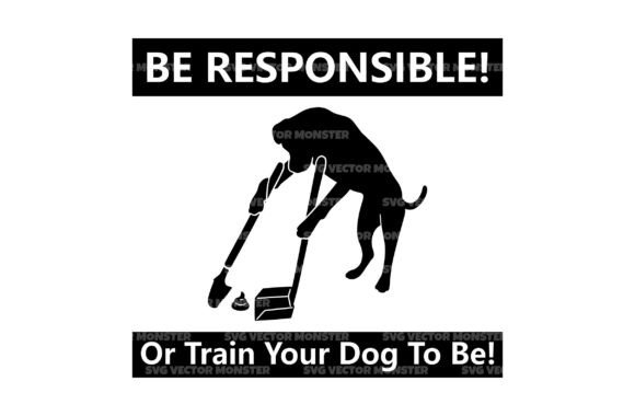 Dog Cleaning Poop Sign Svg