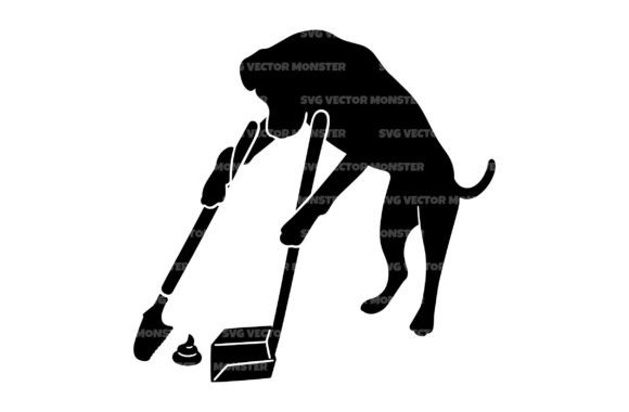 Dog Cleaning Poop Svg