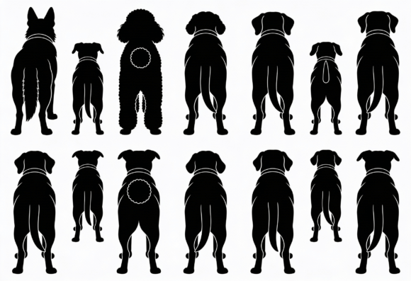 Dog Silhouettes Back View SVG Bundle