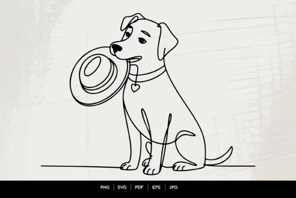 Dog with Hat Line Art Review