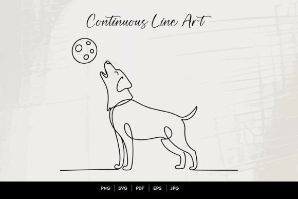 Howling Dog Line Art