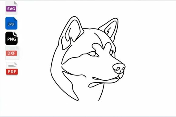 Husky Dog Line Art SVG Digital Download