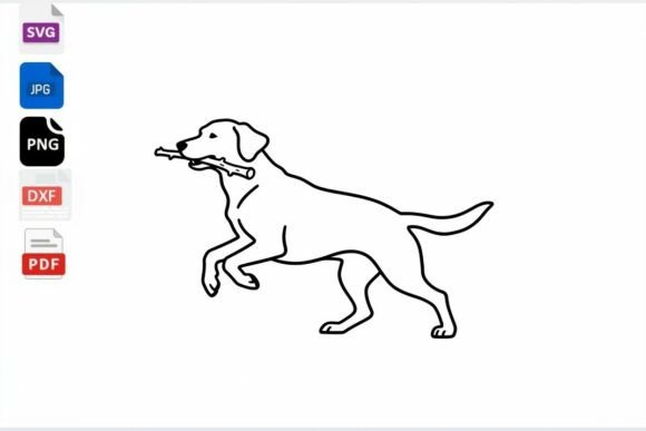 Labrador Retriever Dog Line Art SVG