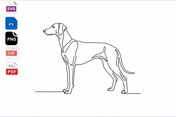 Minimalist Dog Line Art SVG