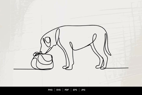 One Line Dog Sniffing Bag