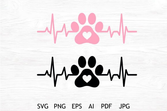 Paw Heartbeat Pet SVG Bundle