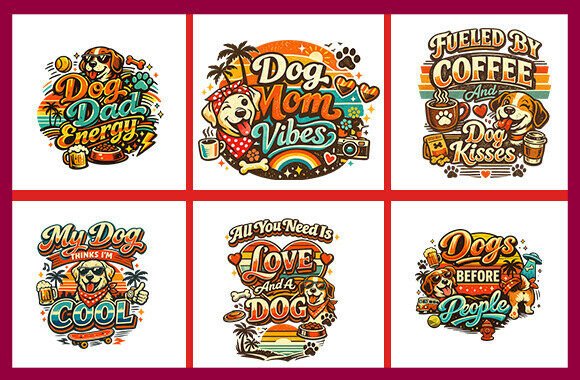 Pets DOG T-shirt Design SVG Bundle. V-2
