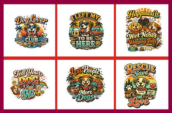 Pets DOG T-shirt Design SVG Bundle. V-3
