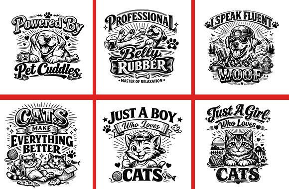 Pets DOG T-shirt Design SVG Bundle - V-5