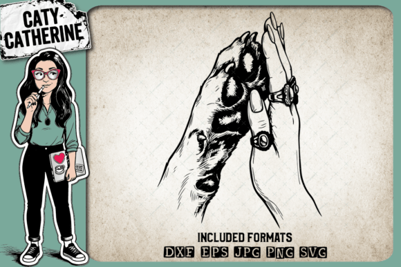 Woman's Hand Wearing Rings High Five Dog